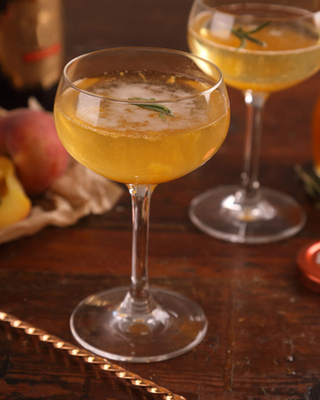 Peach and Rosemary Fizz with Peach and Prosecco Preserve 
