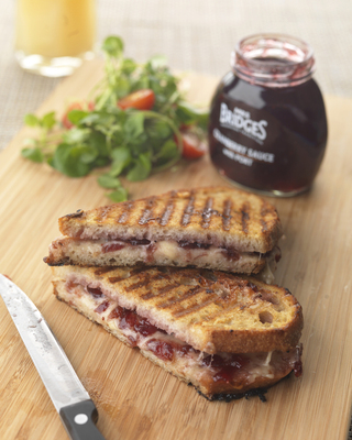 Sourdough Swiss Cheese Melt and Cranberry Sauce with Port