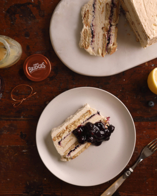 Lemon Curd & Blueberry Preserve Freezer Cake 