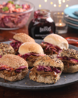 Hoisin and Blackcurrant Puller Pork Sliders 