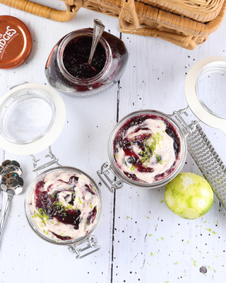 Blueberry, Lime & Ginger Cheesecakes