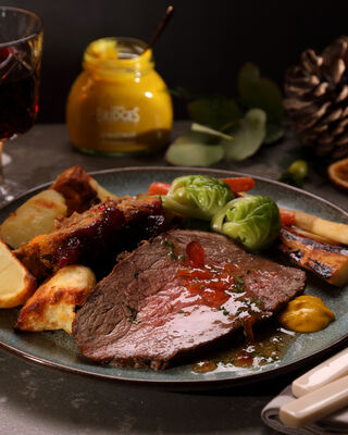 Roast Beef with Christmas Marmalade & Traditional English Mustard Glaze