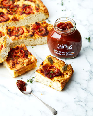 Soda Bread Focaccia with Tomato & Winter Herbs