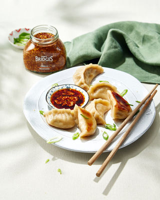 Pork and chilli mustard potsticker dumplings