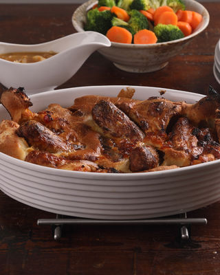 Toad in the Hole with Sweet Onion Gravy 