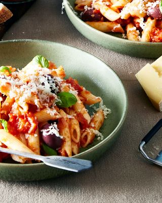 Penne All’Arrabbiata with Olives & Basil