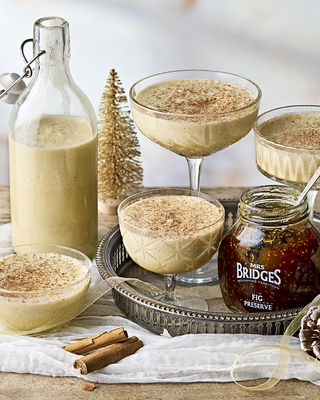 Figgy pudding eggnog with ginger and nutmeg
